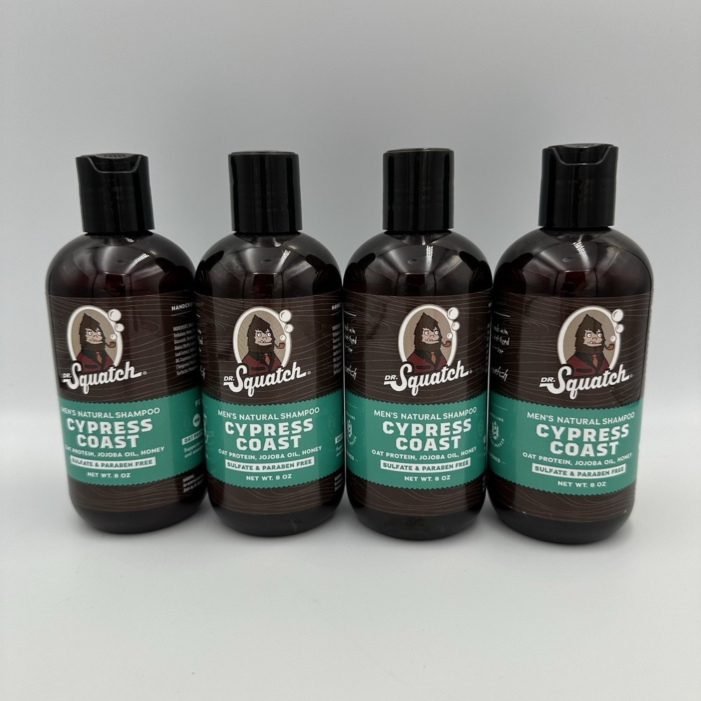 (4) Dr. Squatch Shampoo Cypress Coast Mens Natural 8 oz